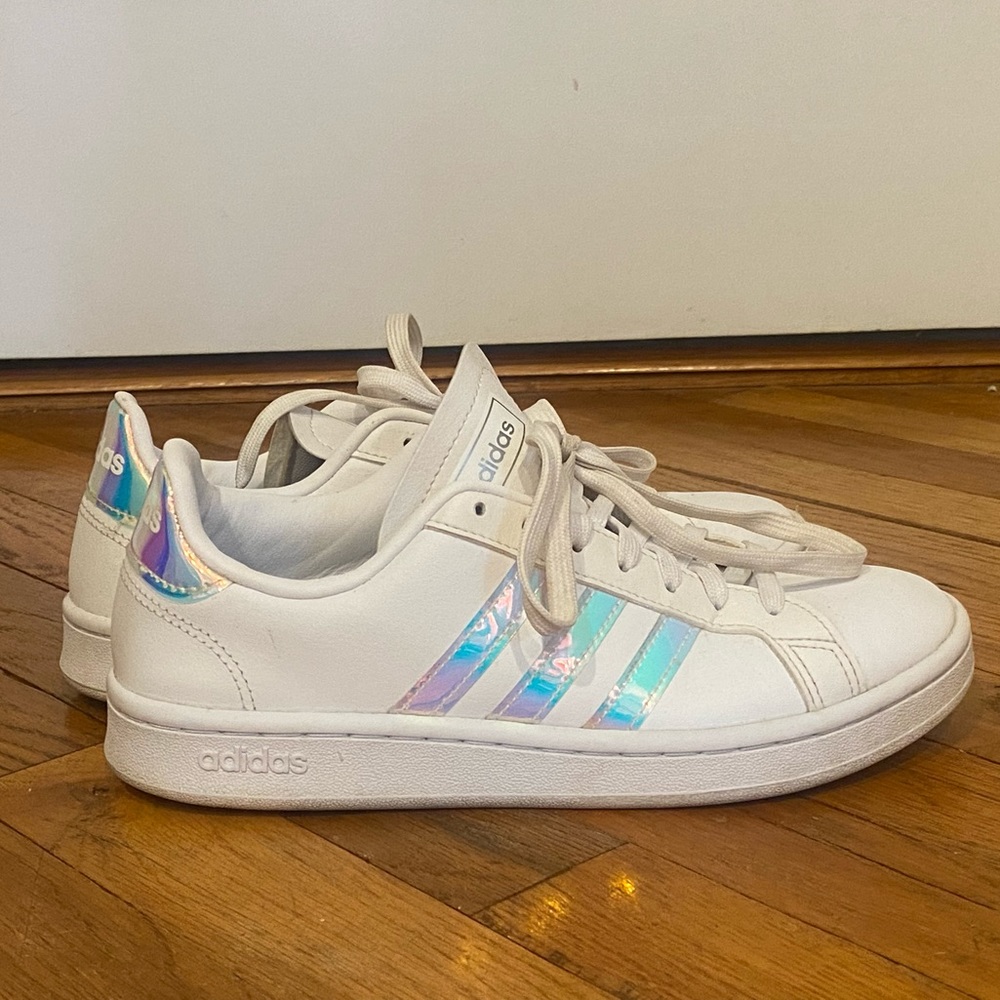 Adidas Grand Court holographic sneakers!!